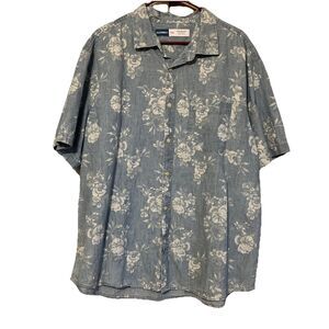 Men’s XXL Old Navy Regular Fit Floral Chambray Shirt 100% Cotton